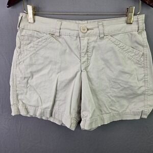 Lee Shorts Womens 4 Medium Beige Khaki Natural Fit Cotton Blend Chino Casual